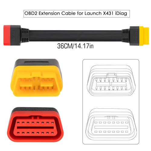 OBD Extension Cable for Launch X431/ THINKCAR 14.17IN/36CM
