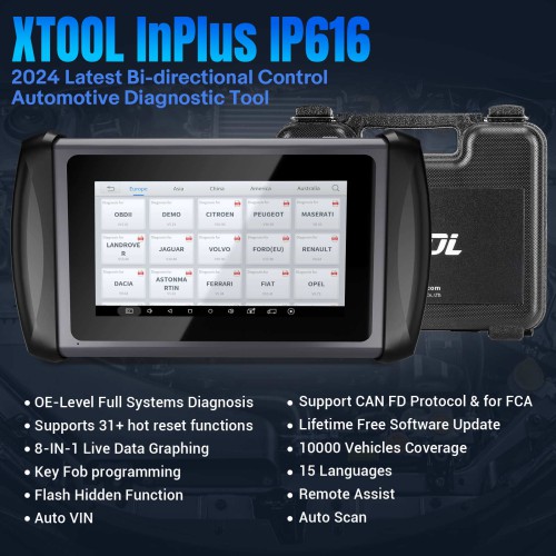2024 XTOOL InPlus IP616 All System Diagnostic Tool Key Programmer Car Scanner with 31+ Service, Lifetime Free Update, CAN FD