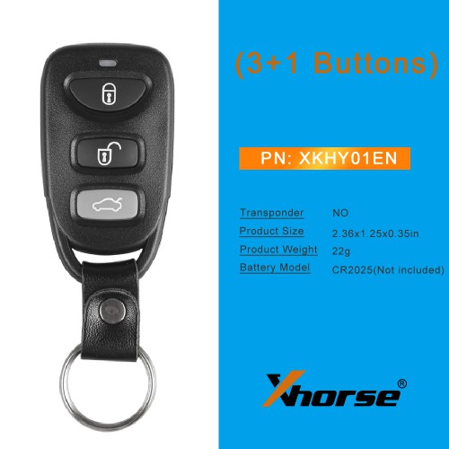 XHORSE XKHY01EN Universal Remote Key Fob 4 Button for VVDI Key Tool