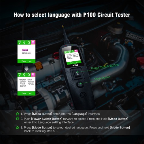 TOPDIAG P100 (2 Meters Cable) Automotive Circuit Diagnostic Tester