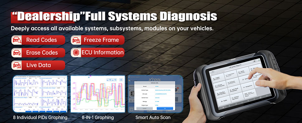 XTOOL D8S Full System Bi-Directional Diagnostic Scanner