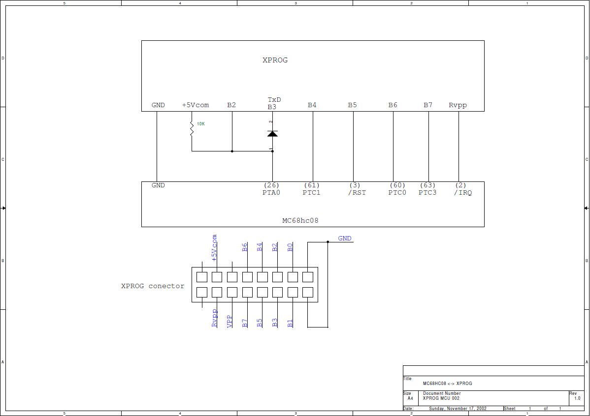 Xprog 6.12 HC08 Mc68H (OL72A) Wiring Diagram